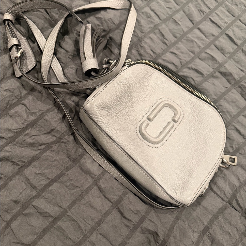 Marc Jacobs Light Gray Leather Crossbody Camera Bag